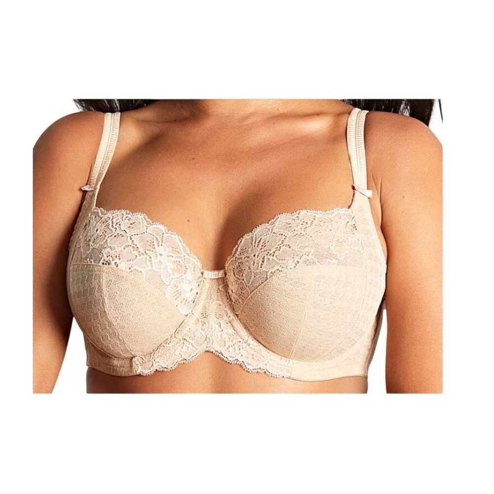 Panache Womens 34L Envy Full Cup Bra Lace Underwire in Chai